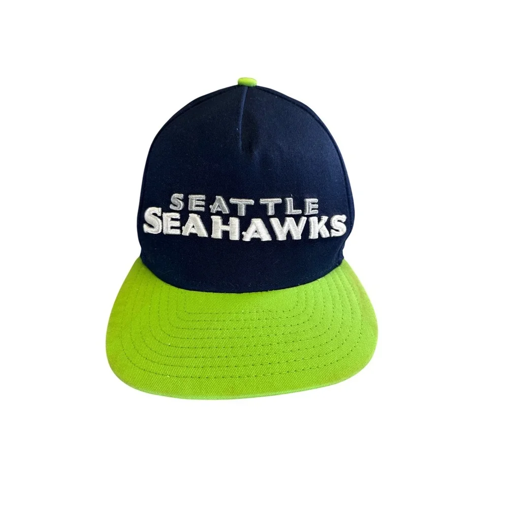 New Era 9FIFTY Seattle Seahawks Snapback Hat Navy Blue Green NFL Cap OSFM